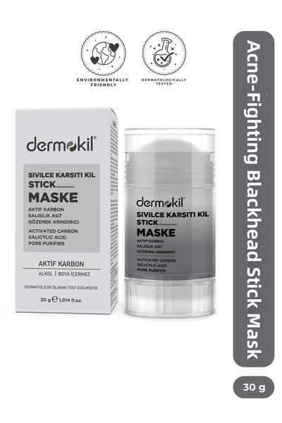 Dermokil Anti-Acne Clay Stick Mask Activated Carbon (Does Not Contain Alcohol...