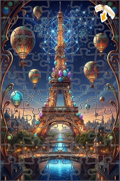 Teona Ahşap لغز خشبي فني بتصميم ستيمبانك بمظهر لوحة زيتية غريبة لليلة باريس ا...