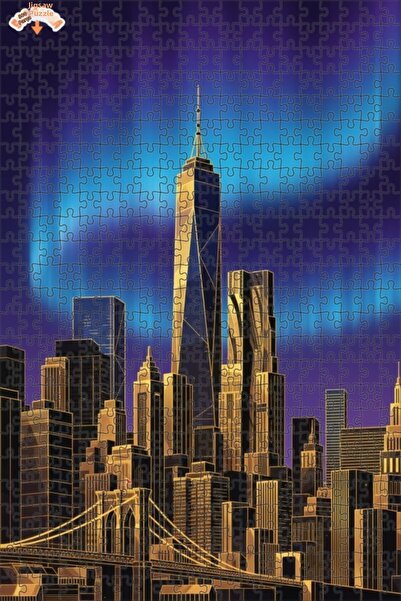 Teona Ahşap لغز خشبي مؤطر من طابقين لمناظر أضواء الشمال في نيويورك 500 قطعة 5...