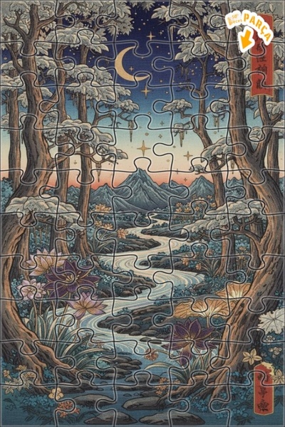 Teona Ahşap لغز خشبي مؤطر بطبقتين من سلسلة الغابة السحرية والنهر الخيالي 50 ق...