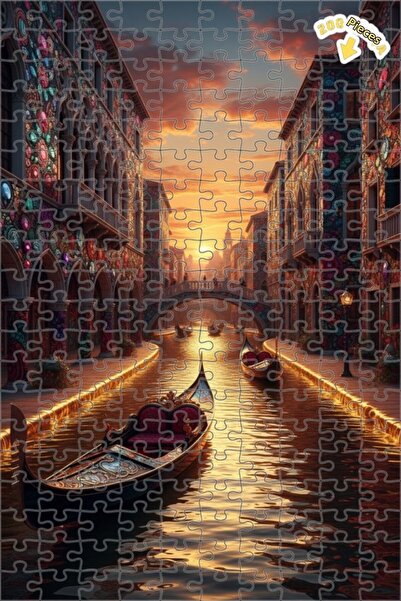 Teona Ahşap لغز خشبي مؤطر بطبقتين بمظهر لوحة زيتية خيالية لقنوات البندقية 200...