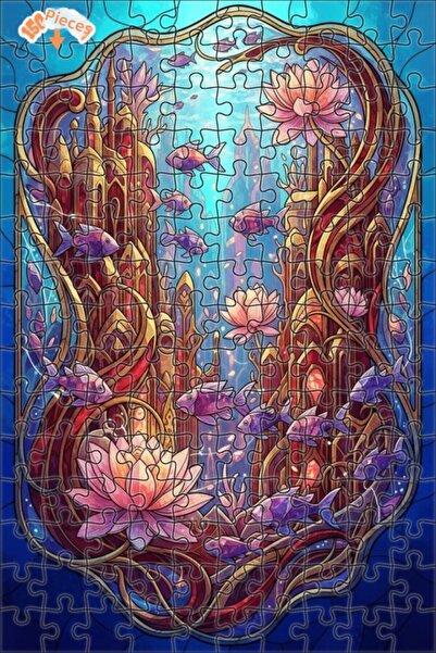 Teona Ahşap لغز خشبي بإطار مزدوج الطبقات بمظهر لوحة زيتية لمدينة سحرية تحت ال...