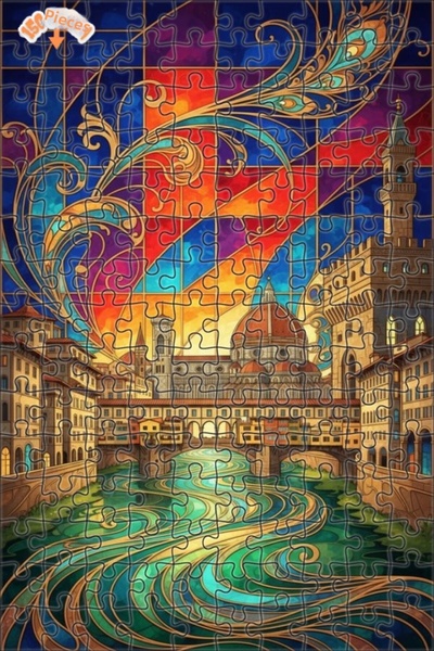 Teona Ahşap لغز خشبي بإطار مزدوج الطبقات من فن الموزاييك في عصر النهضة في فلو...