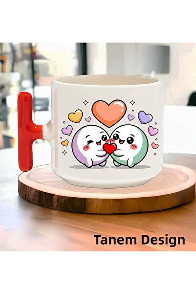Tanem Tasarım Cup Coffee Tea Cup Gift Valentine's Day 012 - t Handle Mug