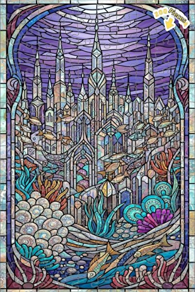 Teona Ahşap لغز خشبي فني من الفسيفساء تحت الماء من مدينة الكريستال السحرية 20...