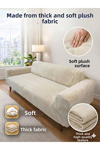 Faiend Husă de canapea Welsoft din pluș pentru 3 persoane |   Husă elastică p...