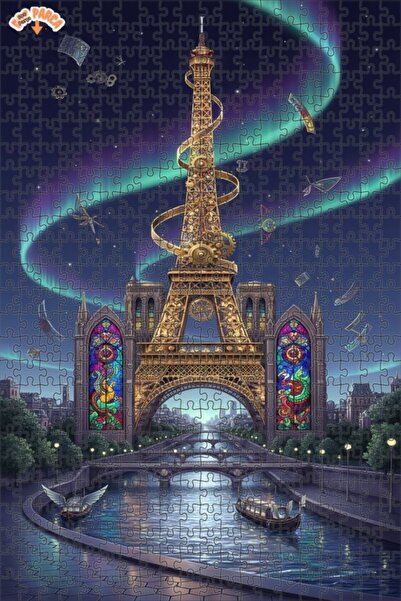 Teona Ahşap لغز خشبي بإطار مزدوج الطبقات من باريس نايت ستيمبانك آرت 500 قطعة ...