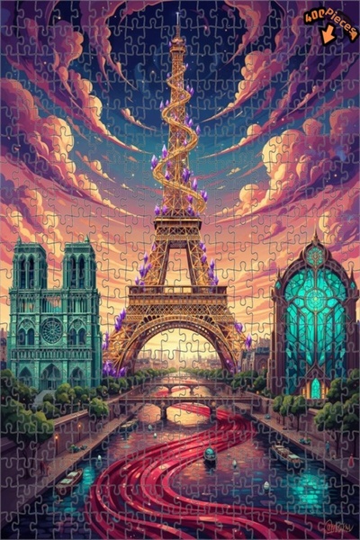 Teona Ahşap لغز خشبي بإطار مزدوج الطبقات من باريس دريم تيكس، 400 قطعة، 35×35