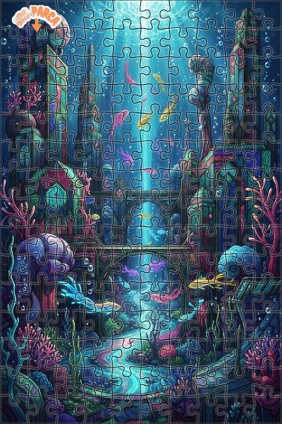 Teona Ahşap لغز خشبي مؤطر بمظهر لوحة زيتية لمدينة بحرية غامضة 150 قطعة 20×30