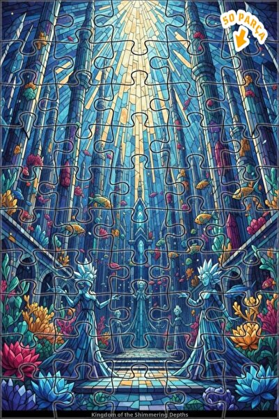 Teona Ahşap لغز خشبي بإطار مزدوج الطبقات بتصميم فني فسيفسائي يشبه مملكة تحت ا...