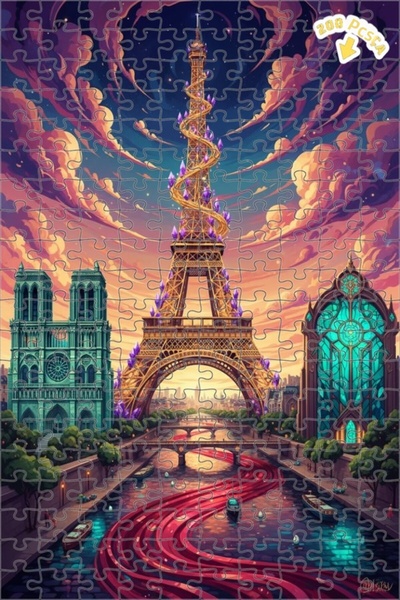 Teona Ahşap لغز خشبي بإطار مزدوج الطبقات من باريس دريم تيكس، 200 قطعة، 25×35