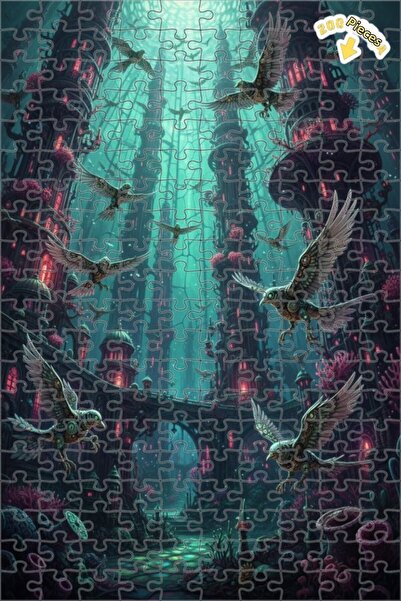 Teona Ahşap ألغاز الأبراج الشهيرة والطيور الطائرة، لوحة زيتية، لغز خشبي بإطار...