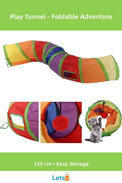 OZCMAX نفق لعب القطط مصنوع من البوليستر القابل للطي مقاس 125 سم