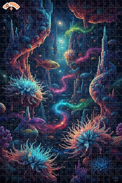 Teona Ahşap لغز خشبي فني بتصميم فانتاستيكي للرسم الزيتي لمنظر المجرة تحت البح...