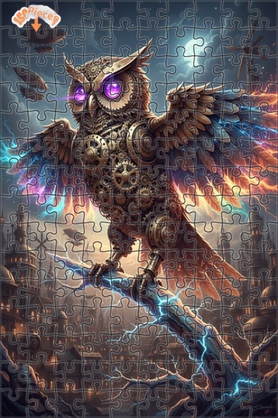 Teona Ahşap لغز خشبي مؤطر ذو طبقتين من عالم فن النسور الميكانيكية السحري، 150...