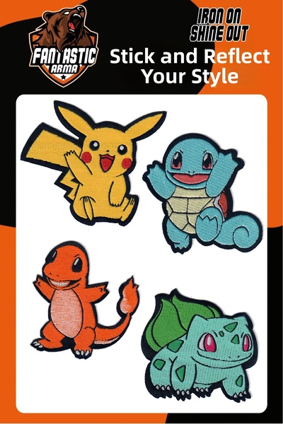 FANTASTIC ARMA 4-Piece Pokemon Set - Pikachu, Squirtle, Charmander, Bulbasaur...