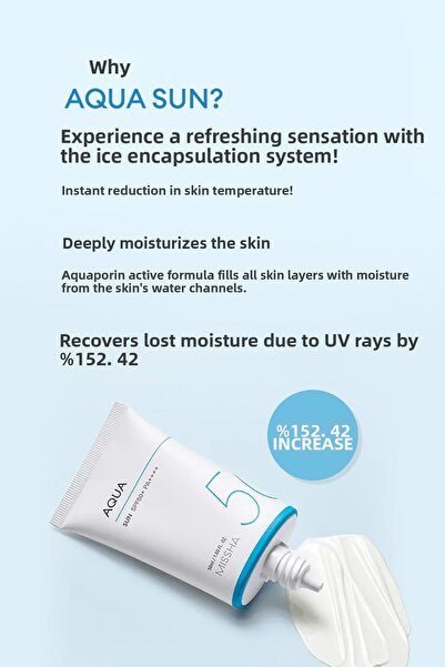 Missha Water-Based Sunscreen Moisturizing Gel All Around Safe Block Aqua Sun Gel Spf 50+ Pa++++