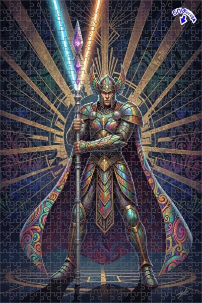 Teona Ahşap لغز خشبي مؤطر ذو طابقين من سلسلة فن المحارب الملون المدرع 600 قطع...