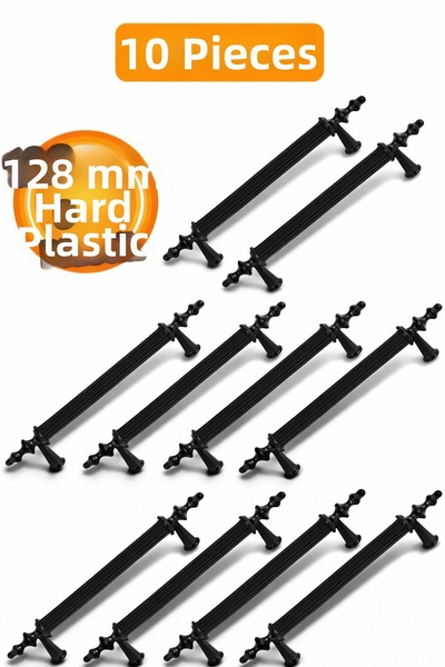 Badem10 (PLASTIC HARD) Polavit 128 Mm Mobilier Negru Sertar Bucătărie Dulap M...