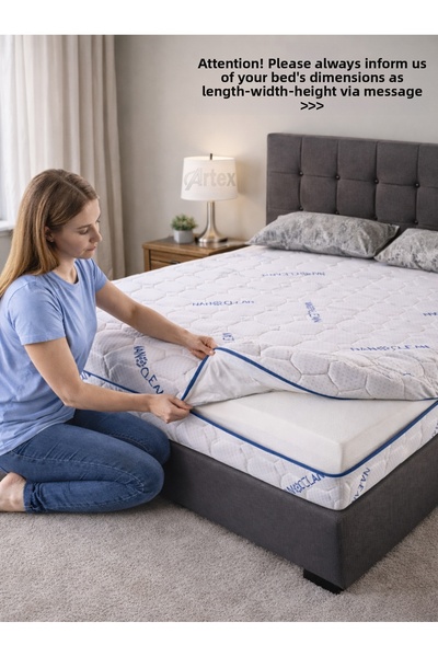 Artex حافظة نانو 100x200 واقي غطاء السرير وغطاء السرير بسحاب اقرأ الوصف