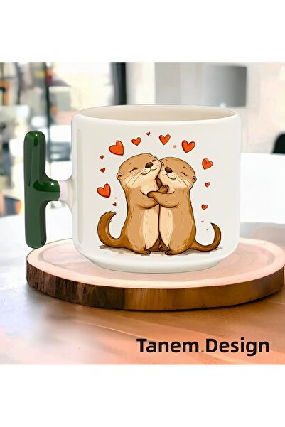 Tanem Tasarım Cup of Coffee Tea Cup Gift for Valentine's Day 016 - t Handle Mug