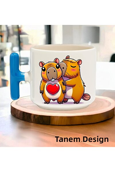 Tanem Tasarım Cup of Coffee Tea Cup Gift for Valentine's Day 017 - t Handle Mug