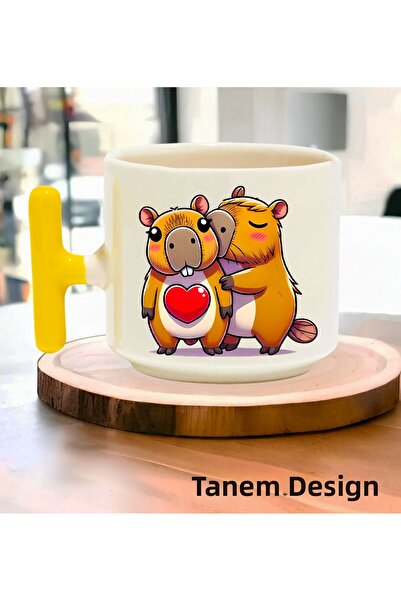 Tanem Tasarım Cup of Coffee Tea Cup Gift for Valentine's Day 017 - t Handle Mug