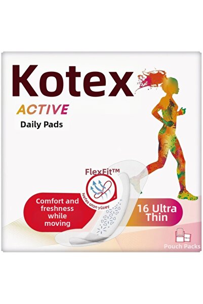 Kotex حقيبة Active Single Daily Pad رفيعة للغاية مكونة من 16 قطعة