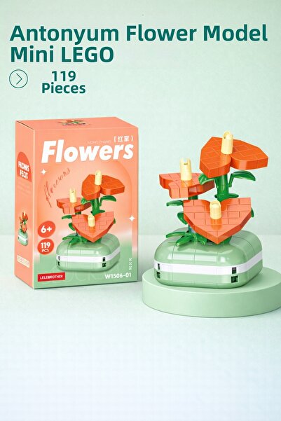 Nandy Home نموذج زهرة الأنتوريوم، شخصية ثلاثية الأبعاد، ألعاب بناء ثلاثية الأ...