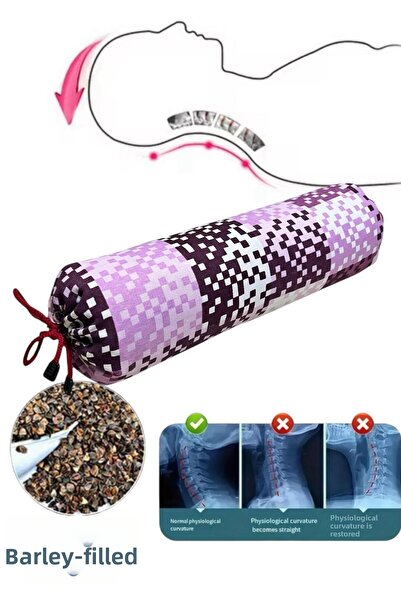 NareSpor Buckwheat Filled Neck Pillow, Cylinder Neck Massage Pillow, Buckwhea...