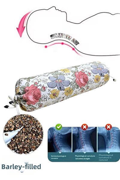 NareSpor Buckwheat Filled Neck Pillow, Cylinder Neck Massage Pillow, Buckwhea...