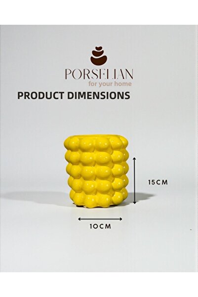 Porselian Διακοσμητικό Βάζο από Μπετόν σε σχήμα Φούσκας (Μπαλόνι) & μπλε κοβα...