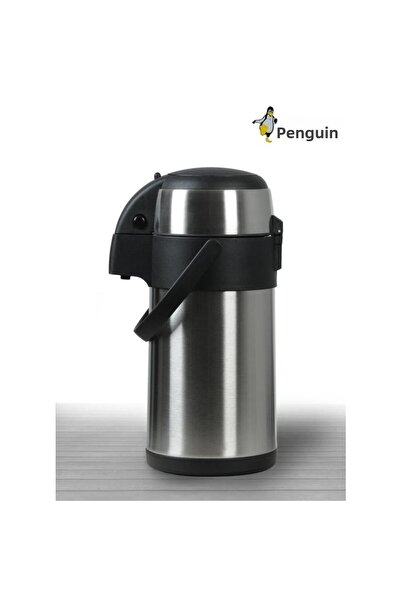 Penguen Stainless Steel Pump Thermos 3 Liters - 1230A - Keeps Hot for 12 Hour...