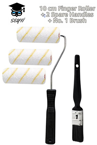 SEYFİKİRTASİYE 10 cm Finger Roller + 2 Replacement Heads Number 1 Brush Turki...