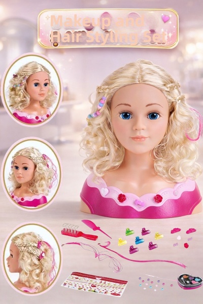YILDIRIM OYUNCAK Toy Bust Makeup Hair Styling and Beauty Set 27 cm