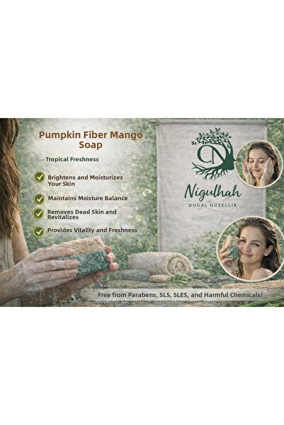 Pura Natura Niguhah Natural Beauty Natural Pumpkin Fiber Mango Soap 130 Gr