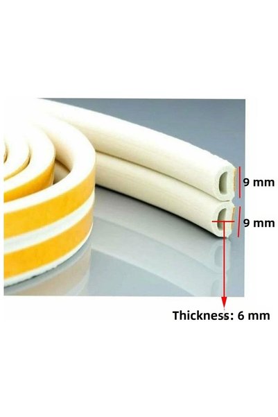 Generic Brand Wuvera Thick Door Window Insulation Tape Wick 2.80X2=5.60 Meters (White)
