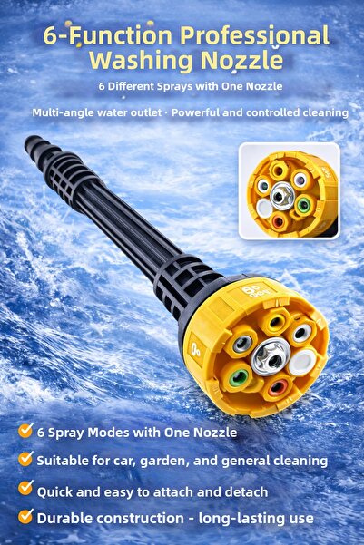 KRAFT HART ملحقات غسالة السيارات ذات الضغط العالي، فوهة تمديد 6 وظائف