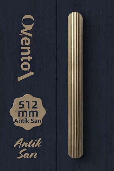 Badem10 Mâner VENTO antic cu dungi galbene, lungime 512 mm, din metal, pentru...