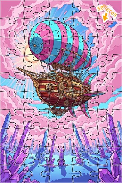 Teona Ahşap لغز خشبي ذو طبقتين بإطار من سكاي شيب فاوندري لاند كريستال، 50 قطع...