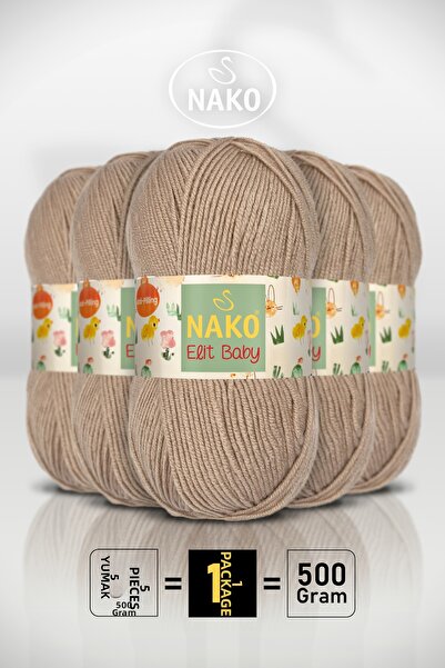 NAKO Elit Baby - 6792 Νήμα - Πακέτο 5 τεμαχίων - 100gr/250m - Νήμα για μωρά -...