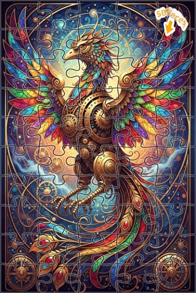 Teona Ahşap لغز خشبي ميكانيكي على شكل فينيكس من عصر النهضة، مزين بطلاء زيتي، ...