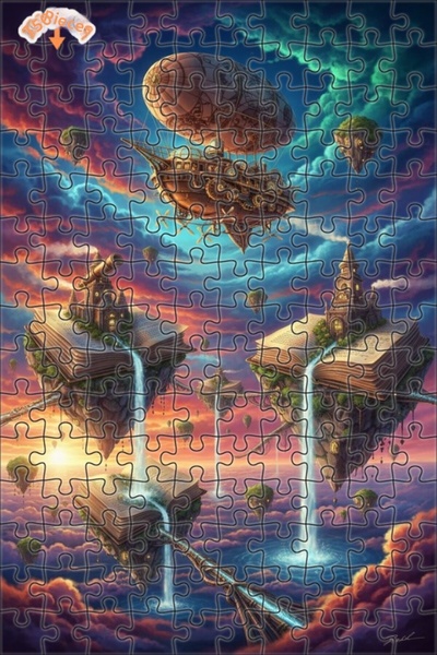 Teona Ahşap لغز خشبي مؤطر ذو طبقتين بمظهر لوحة زيتية من سلسلة ستوريز ستيم، 15...