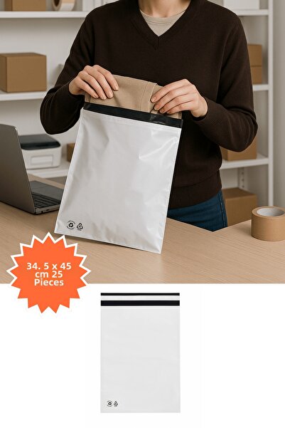 Plas+Plus حقيبة شحن بيضاء 34.5 × 45 سم 25 قطعة