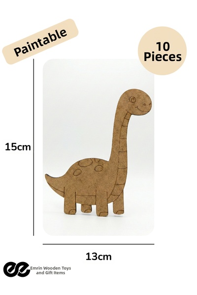 EMRİN AHŞAP OYUNCAK VE HEDİYELİK EŞYA Dinosaur Model 1 Wooden Painting Presch...