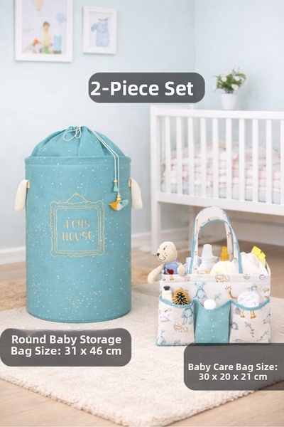 PONÇİK BEBEK Baby Bag Basket Baby Clothes & Toy Storage Box Baby Care Bag Set...