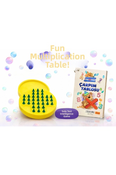 TOMBİ-X بطاقات جدول الضرب قابلة للكتابة - لعبة اختبار الذكاء الاستراتيجي الفردي