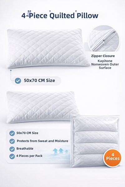 Valoroso Tekstil Set de 4 perne matlasate cu fermoar 50x70 cm - husa de prote...