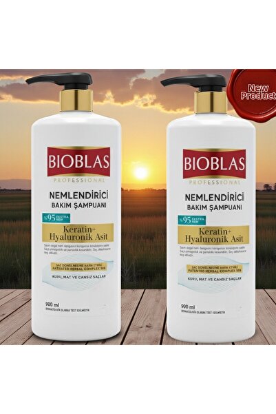 Bioblas 2 X 900 ml Anti-Hair Loss and Moisturizing Care Keratin + Hyaluronic ...