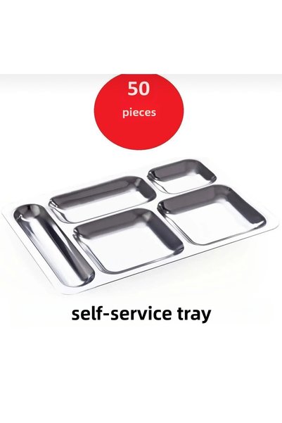 ASVEN 50 Pieces of Stainless Steel Table D'Hote Plates
